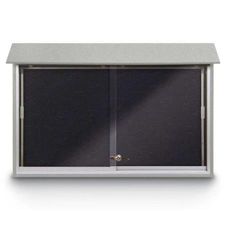 United Visual Products Outdoor Enclosed Combo Board, 72"x36", Bronze Frame/Blue & Pearl UVCB7236ODBZ-BLUE-PEARL